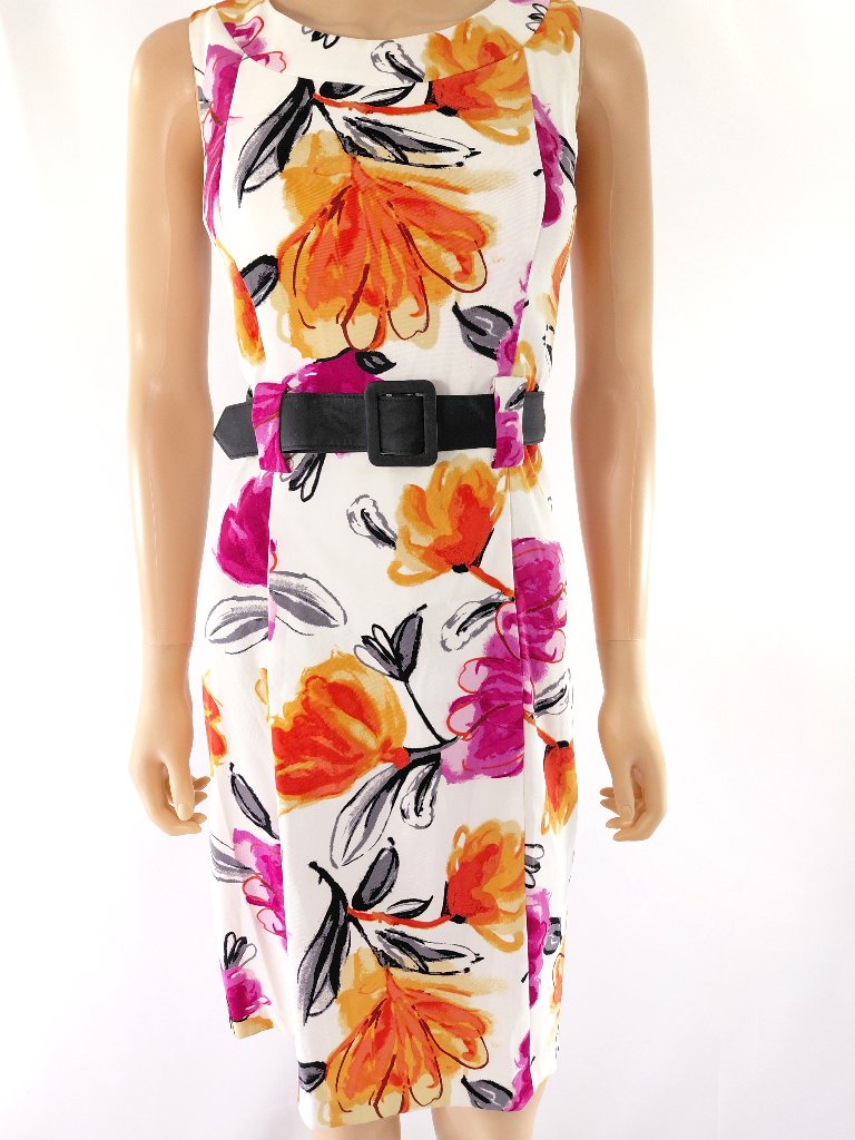 Ab Studio Dress Sleeveless Scoop Neck Floral Stretch 6 — image 2 of 4